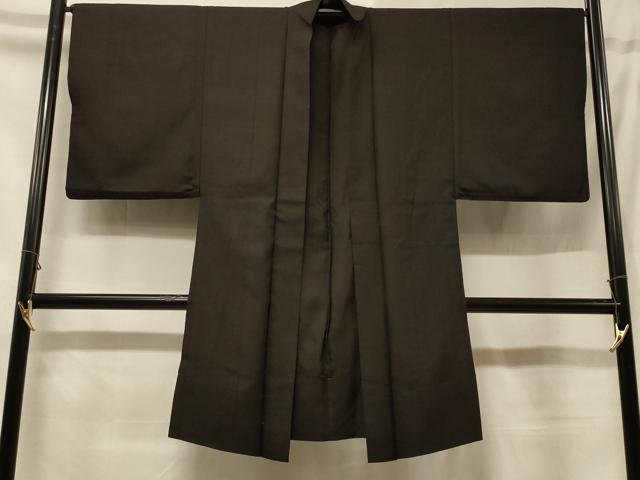 平和屋着物＃男性　長羽織　紬地　単衣　黒地　正絹　逸品　CABF1218in｜平和屋 21,450円