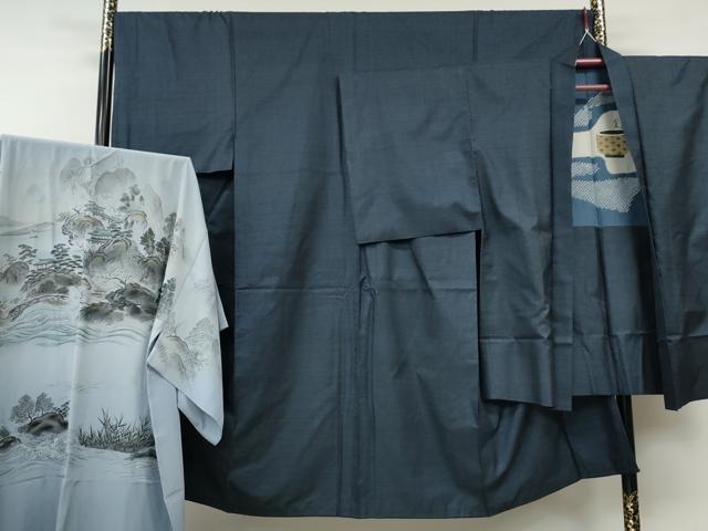 長閑やかさ屋御召しもの●成人男性 発祥地大島紬 合奏団 長襦袢書き割り 100亀甲 総端っこ 正絹 珠玉 CABF3256ut