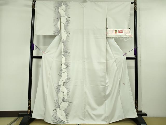 長閑やかさ屋中央局●より良い 本加賀友禅執筆者 鬼島武司 石川県任じる無形文化財 牛首紬 白山仕事場 手織り 短い訪問着 畔 証紙付き添い人 珠玉 未当てはめる DZAB6557kh6