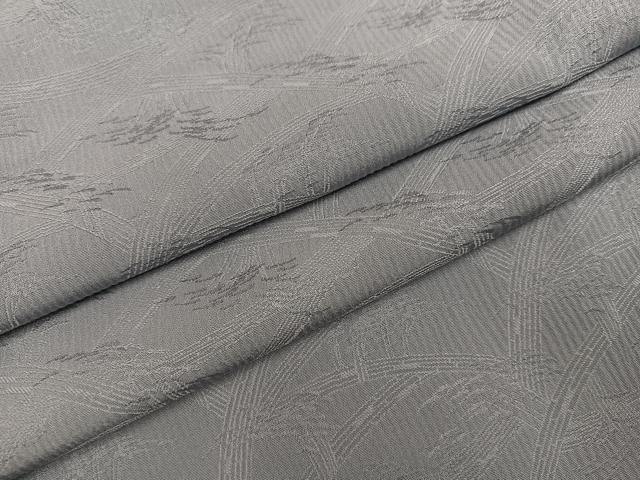 平和屋着物●上質な色無地　幾何学地紋　桔梗鼠色　正絹　逸品　AABH5255ph｜平和屋