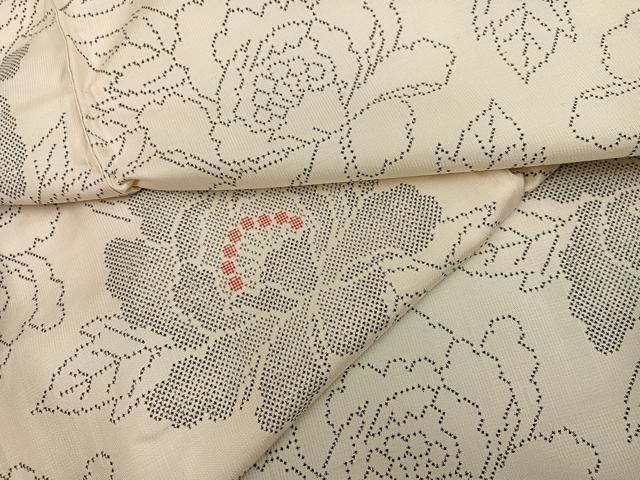 平和屋着物●本場大島紬 白大島 一元7マルキ 牡丹 正絹 逸品 未使用 AABH5321ph|平和屋