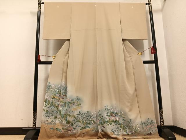 長閑やかさ屋御召しもの●晴れ晴れしい色留袖 友禅 松竹梅見晴らし文 暈し染め 金彩 正絹 珠玉 AABH5254ph