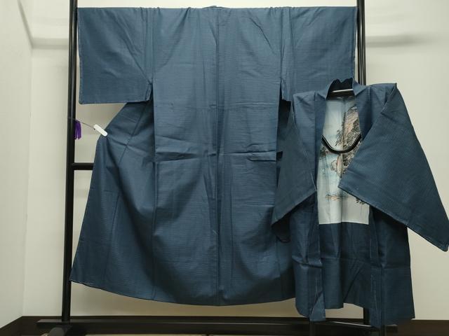 長閑やかさ屋お召しもの●成人男性 紬 合奏団 100亀甲 総端っこ 正絹 珠玉 CABD9094gh