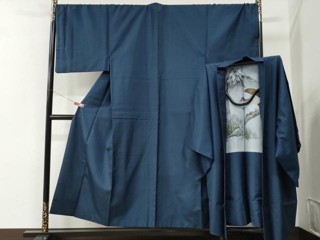 長閑やかさ屋お召しもの●成人男性 発祥地大島紬 合奏団 100亀甲 総端っこ 羽裏：鷹 キングサイズ 正絹 珠玉 CABE2637yc