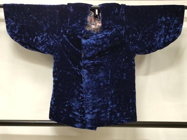 平和屋着物＃和装コート　鉄紺色　ベロア　CABF1208in｜平和屋