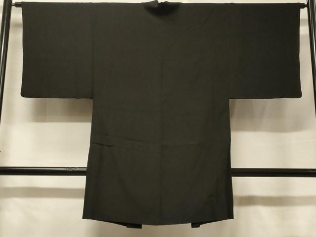 平和屋着物＃男性　長羽織　黒地　正絹　逸品　CABF1214in｜平和屋