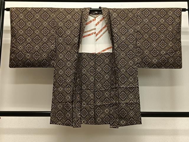 平和屋着物&infin;本場大島紬　龍郷絣　羽織　花菱文　正絹　逸品　未使用　CABE4873ua｜平和屋