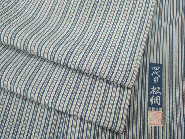 長閑やかさ屋御召しもの●飛び切りな小紋 四代目 松綱 縞 正絹 珠玉 CABE7111ut