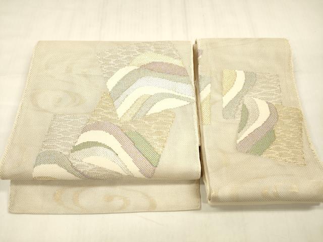長閑やかさ屋お召しもの＊夏物 つけ帯 水筋文 現ナマ糸 正絹 珠玉 DABD6716糎