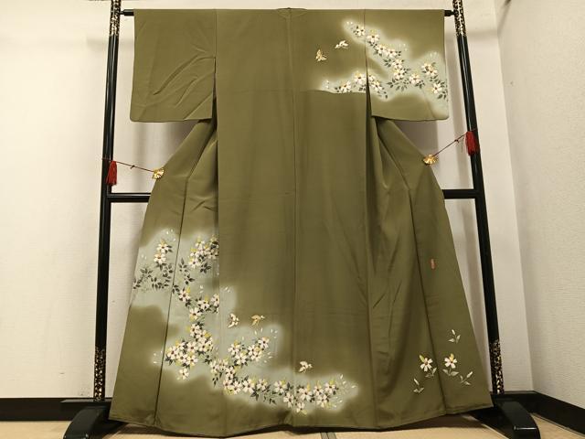 平和屋着物●本加賀友禅作家 能川光陽 青山みとも 訪問着 花蝶文 暈し染め 正絹 逸品 AABH4091ph|平和屋