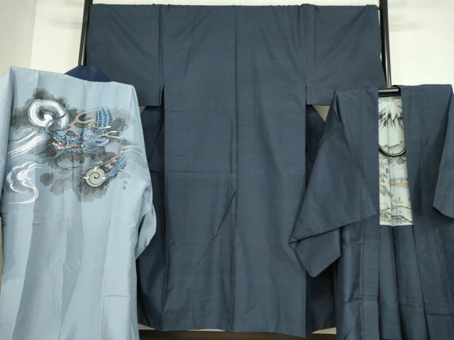 長閑やかさ屋お召しもの●成人男性 発祥地縞大島紬 合奏団 長襦袢(袷)仕掛ける 絣文 正絹 珠玉 DABC3945az