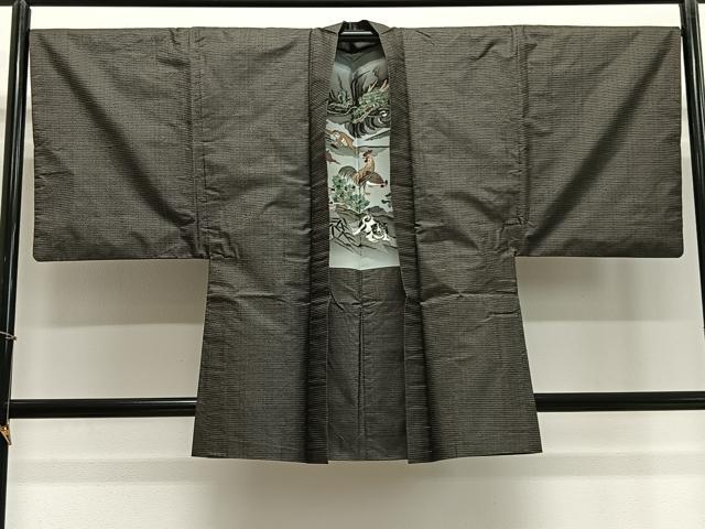 平和屋着物∞男性 羽織 本場大島紬 100亀甲 総詰め 龍 虎 猿 正絹 逸品 CABE4848ua|平和屋