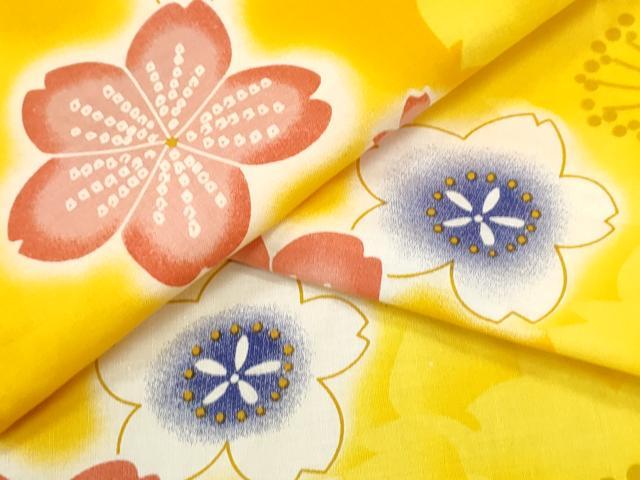 平和屋着物∴夏物 浴衣 舞桜 綿 逸品 CABE8856ng