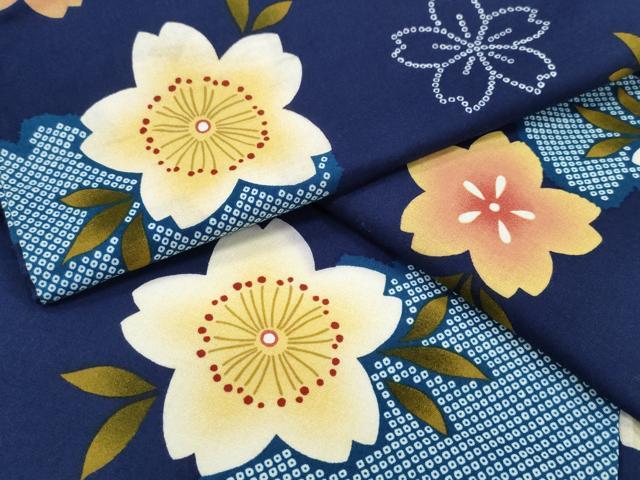 平和屋着物∴夏物 浴衣 舞桜 綿 逸品 CABE8865ng