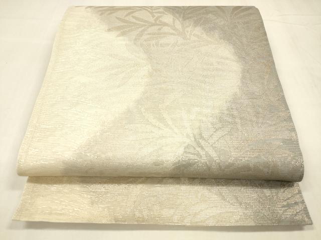 長閑やかさ屋御召しもの＊夏物 六通柄袋帯 枝葉文 現ナマ糸 正絹 珠玉 DABD6682糎