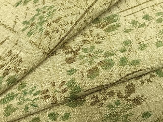 長閑やかさ屋御召しもの●結城ちぢみ 被子植物文 正絹 珠玉 AABH0876fy