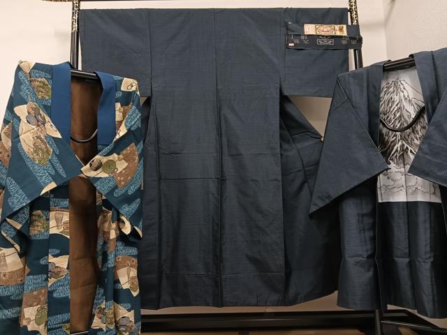 長閑やかさ屋お召しもの●成人男性 発祥地大島紬 合奏団 長襦袢(無双仕立てもの)仕掛ける 上村バス発着場 証紙付き添い人 正絹 珠玉 AABH4119ph