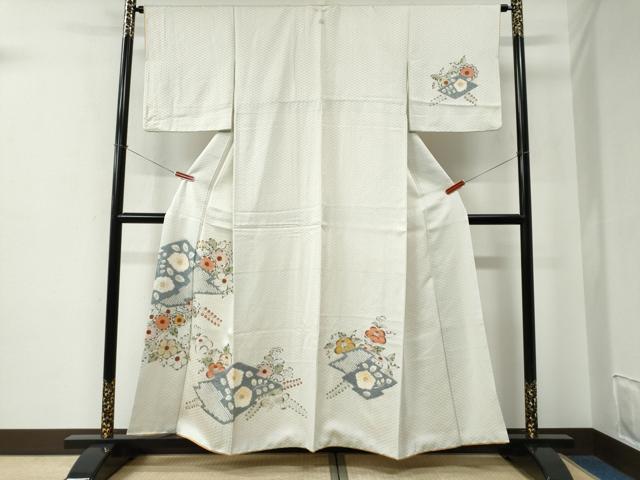長閑やかさ屋御召しもの●短い訪問着 辻が花 墨付き 絞り 正絹 珠玉 CABE2519yc