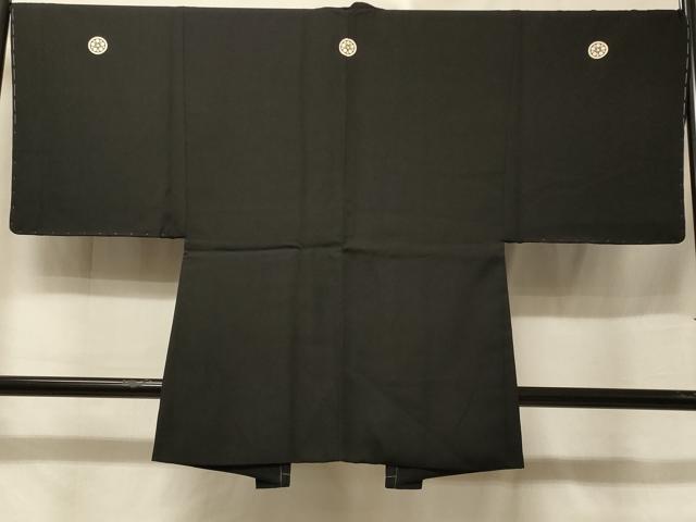 平和屋着物＃男性　長羽織　黒紋付き　正絹　逸品　未使用　CABE5474in｜平和屋
