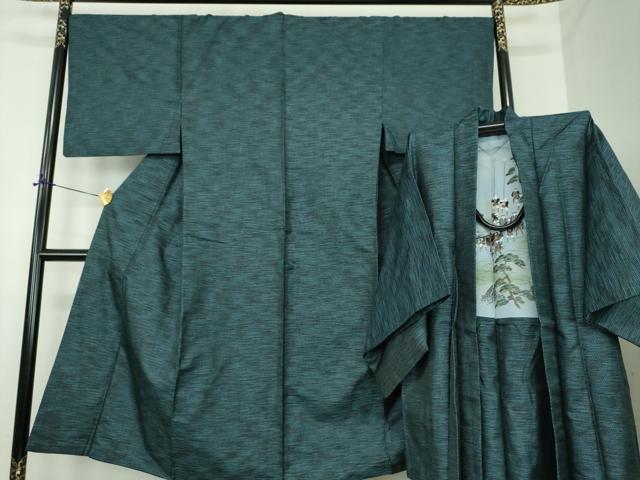 長閑やかさ屋お召しもの●成人男性 紬 合奏団 120亀甲 総端っこ 正絹 珠玉 DABD1875ps