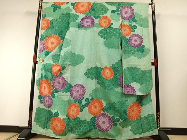 平和屋着物●名門 藤娘きぬたや・総絞り 振袖 雲取り花文 正絹 逸品 AABH0739fy|平和屋