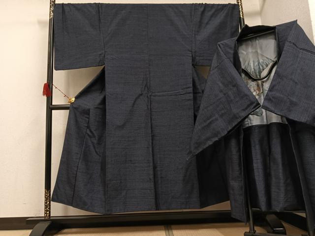 長閑やかさ屋御召しもの●成人男性 結城紬 合奏団 80亀甲 総端っこ 正絹 珠玉 AABH3030ph