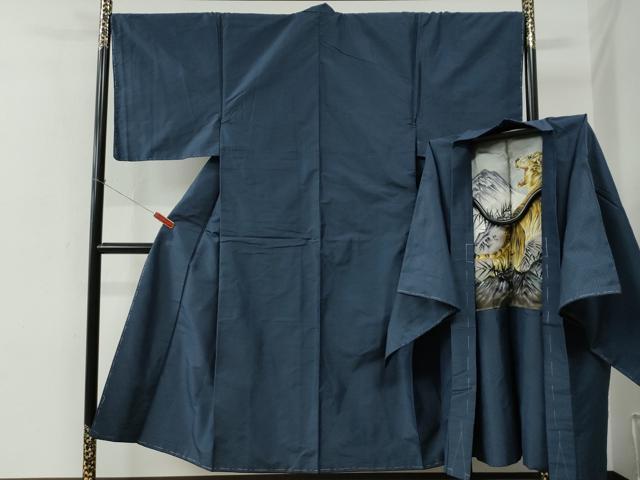 長閑やかさ屋お召しもの●成人男性 お召しもの 合奏団 100亀甲 羽裏：虎 正絹 珠玉 未当て嵌める CABE2406yc