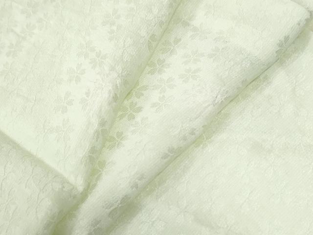 長閑やかさ屋御召しもの●長襦袢 無双仕立てもの 舞桜地紋 女郎花色 正絹 珠玉 未当て嵌める CABE2411yc