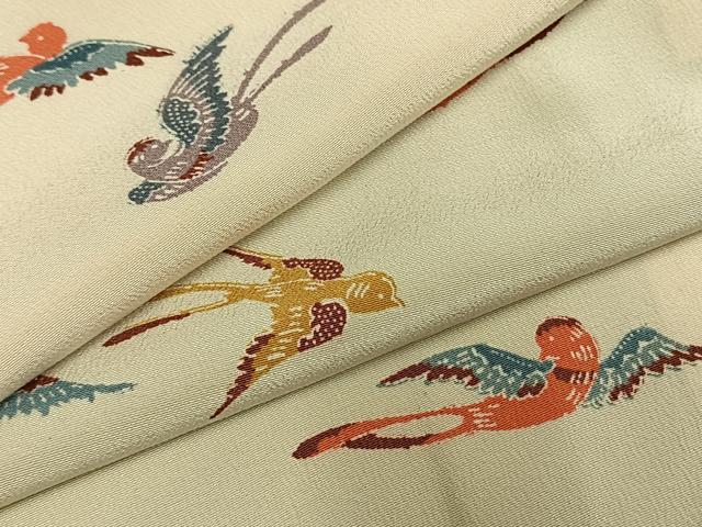 平和屋着物●上質な小紋 型染め 飛鳥文 正絹 逸品 AABH4669fy|平和屋