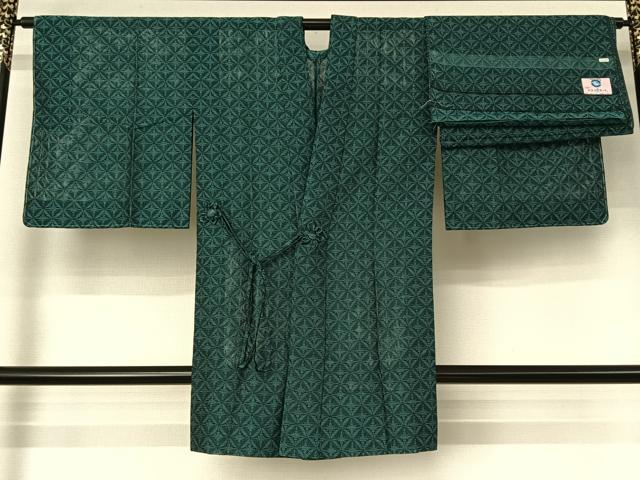 平和屋着物▽道中着 スリーシーズン 春夏秋 塵除け 菱文 反端付き 正絹 逸品 未使用 AABH2199jh|平和屋