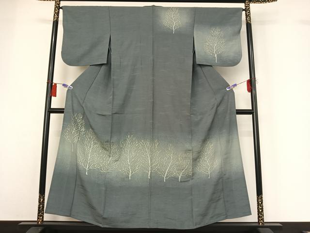平和屋着物▽訪問着　単衣　お召地　樹林文　金銀彩　伊勢丹扱い　正絹　逸品　AABH2251jh｜平和屋 26,936円