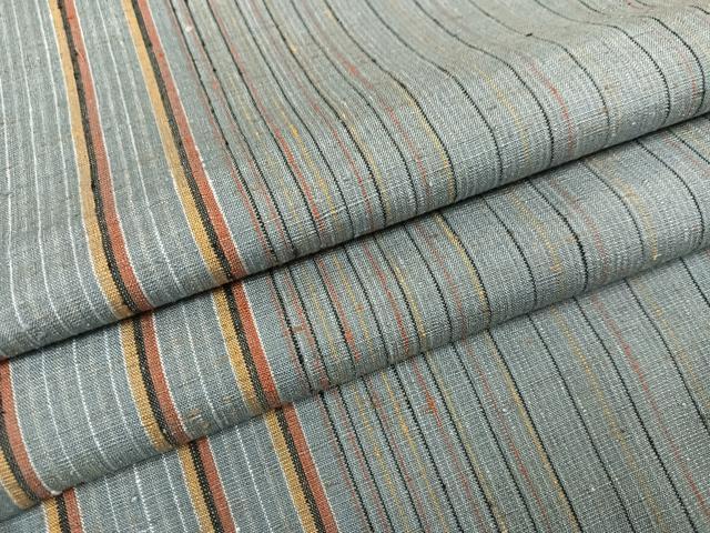 平和屋着物●ぜんまい紬 間道 正絹 逸品 AABH4104ph|平和屋