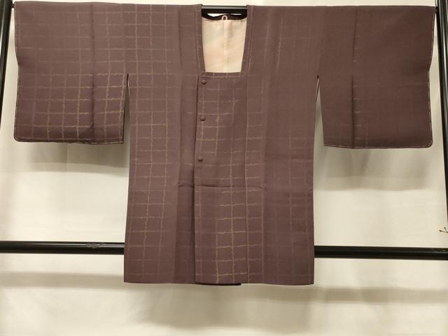 平和屋着物＃道行コート 格子柄 金糸 正絹 逸品 未使用 CABE5562in