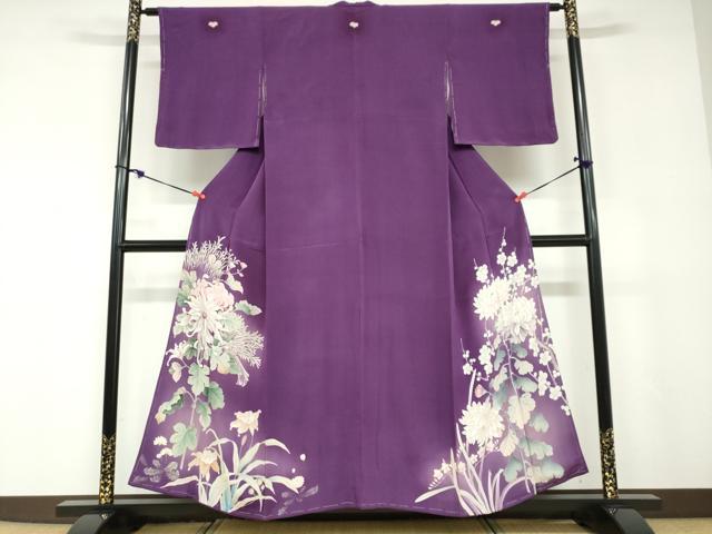 長閑やかさ屋御召しもの●アンティーク 大正人情本 色留袖 被子植物文 金彩 正絹 珠玉 DABD9066ud