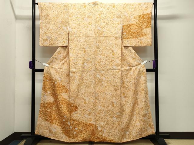 平和屋着物●訪問着 総絞り 道長草花文 正絹 逸品 CABD9144gh|平和屋