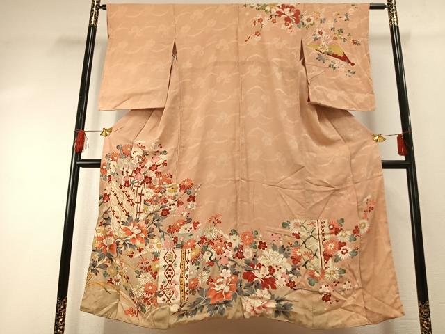 平和屋着物●アンティーク　大正ロマン　訪問着　枝花文　暈し染め　金彩　正絹　逸品　AABG4816fy｜平和屋