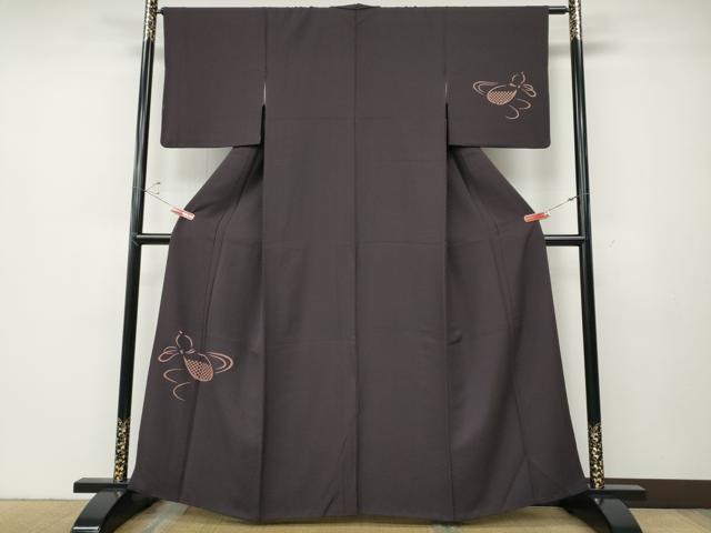 長閑やかさ屋御召しもの●短い訪問着 ひょうたん 正絹 珠玉 CABD7536ut
