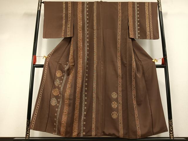 平和屋着物●訪問着 中国三大刺繍 汕頭刺繍 スワトウ刺繍 相良刺繍 総刺繍 吉祥花間道 金糸 正絹 逸品 AABG4789fy