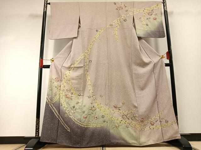 長閑やかさ屋御召しもの●短い訪問着 絞り 辻が花 暈し染め 正絹 珠玉 AABG4800fy