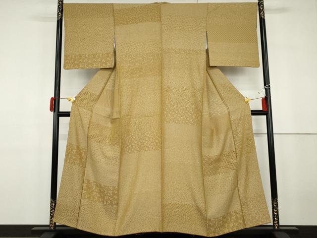 平和屋着物●お召 吉祥横段文 正絹 逸品 AABG7875cs