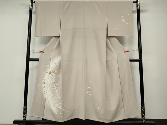 長閑やかさ屋御召しもの●短い訪問着 駒刺しゅう 雪輪花文 暈し染め 鈴乃屋取りまわし 正絹 珠玉 CABD7579ut