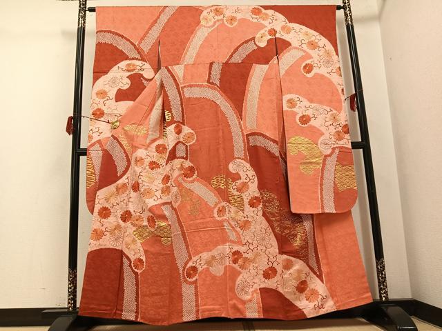 平和屋着物●豪華振袖 絞り 刺繍 花唐草文 金彩 正絹 逸品 AABG7540ph|平和屋