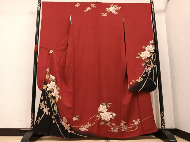 平和屋着物●豪華振袖　枝花文　暈し染め　金彩　正絹　逸品　AABG8516ph｜平和屋