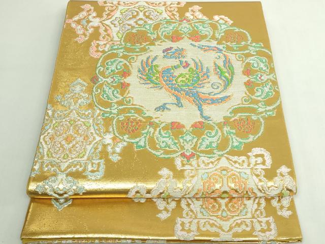 長閑やかさ屋中央局●飛び切り 龍村芸術布切れ たつむら 膜鳴楽器柄 本袋帯 竿秤翔鳳錦 現ナマ糸 珠玉 DZAB5561kh6