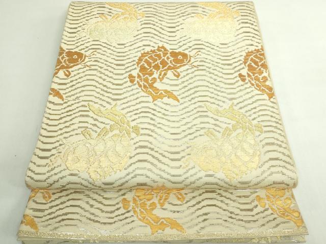 長閑やかさ屋中央局●最飛び切り 龍村平蔵製 六通柄 本袋帯 荒磯 現ナマ糸 珠玉 DZAB5028kh6