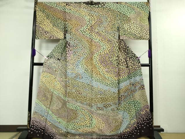 平和屋本店●極上　中国三大刺繍　相良刺繍　訪問着　樹林花文　金糸　金通し地　逸品　DZAB5161kh6｜平和屋