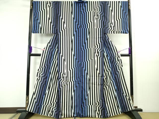 平和屋本店●極上　本場染大島紬　変わり縞　逸品　DZAB5184kh6｜平和屋