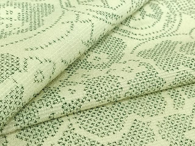 平和屋着物▽本塩沢　単衣　吉祥梅文　正絹　逸品　AABH2255jh｜平和屋