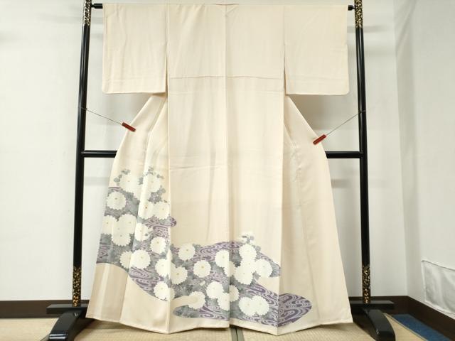 長閑やかさ屋御召しもの●晴れ晴れしい色留袖 刺しゅう 水流菊文 正絹 珠玉 CABE2396yc