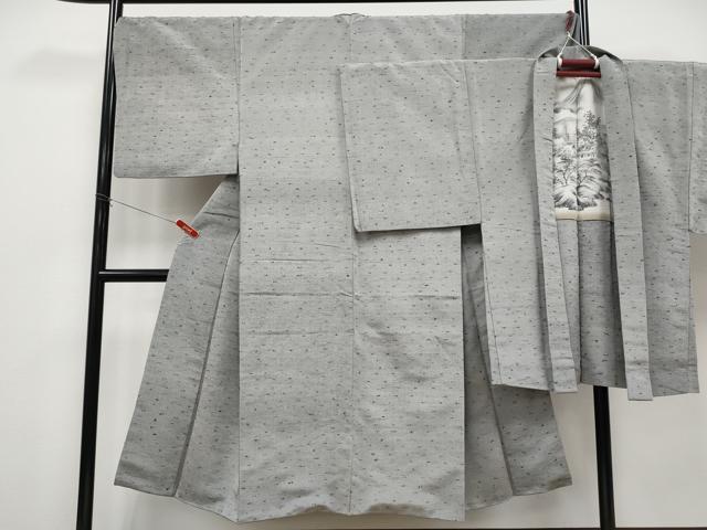 長閑やかさ屋御召しもの●より良い 成人男性 髭紬 合奏団 キングサイズ 色無地 煤色地 珠玉 CYAA4960s6